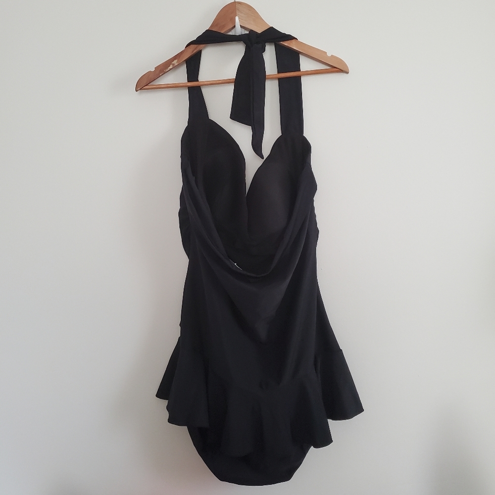 Black Bathingsuit Plus Size 20W - Picture 2 of 4